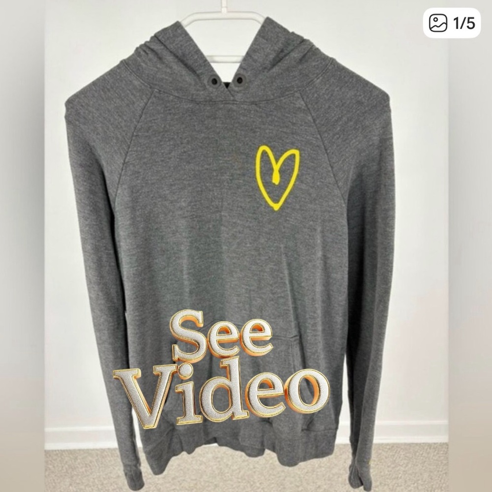 👛(ANY 2/$20) ATHLETA GIRL X Simone Biles In Your Element Grey Hoodie XL (14)